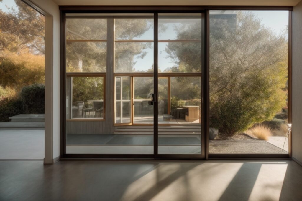 Oakland home interior with frosted window films for privacy
