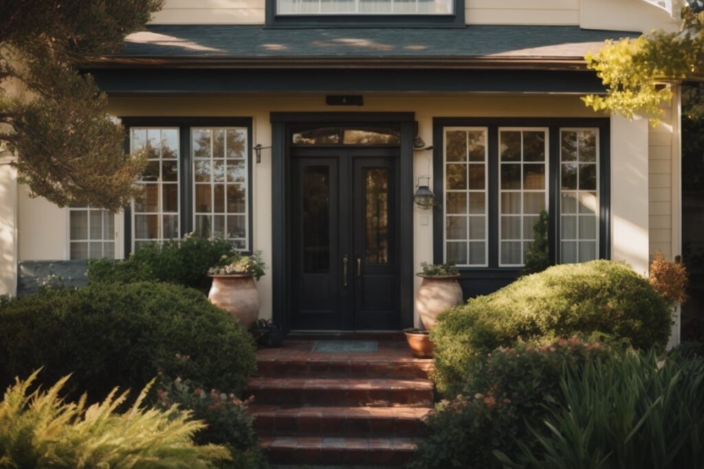 Cozy Oakland home with tinted windows protecting interiors from sunlight