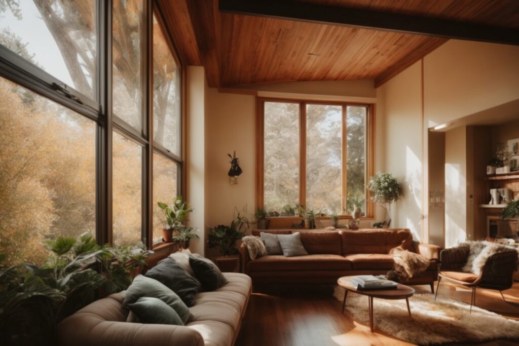 Cozy Oakland home interior with heat blocking window film installed