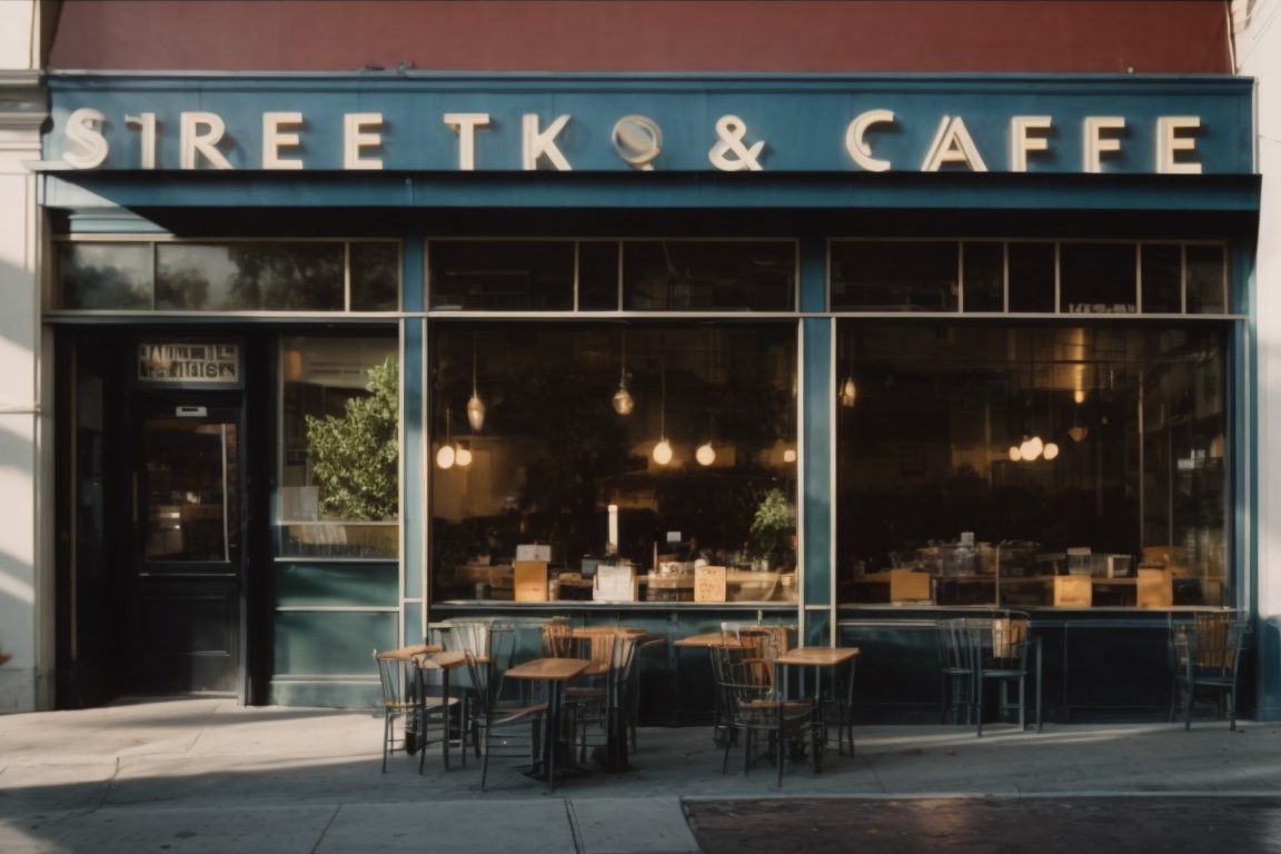 Street-side café in Oakland with tinted windows reducing glare