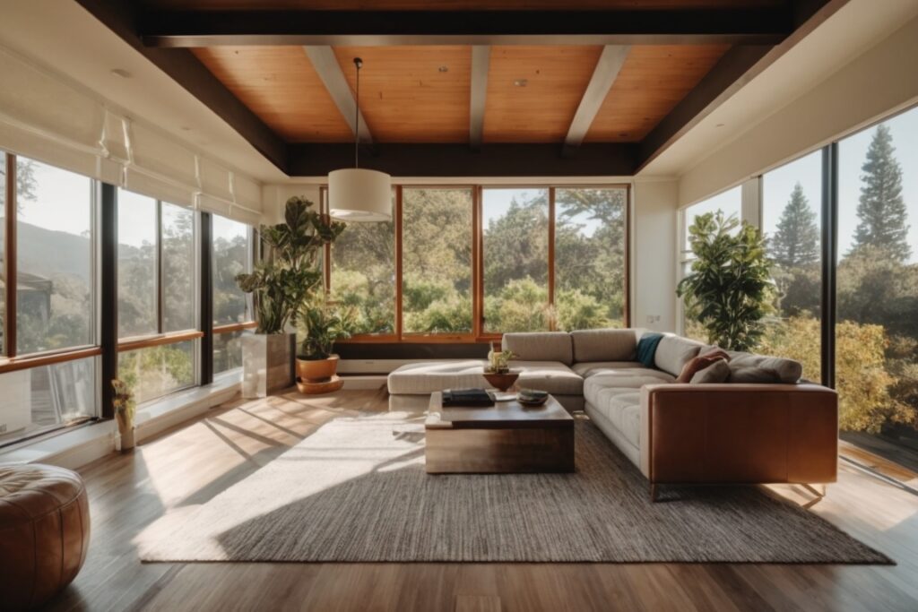 Oakland home interior with UV blocking window film installed