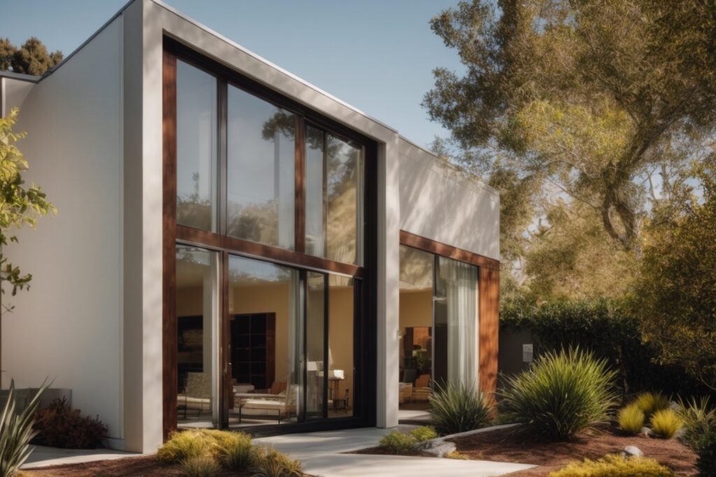 Modern residential home in Oakland with energy-efficient window films