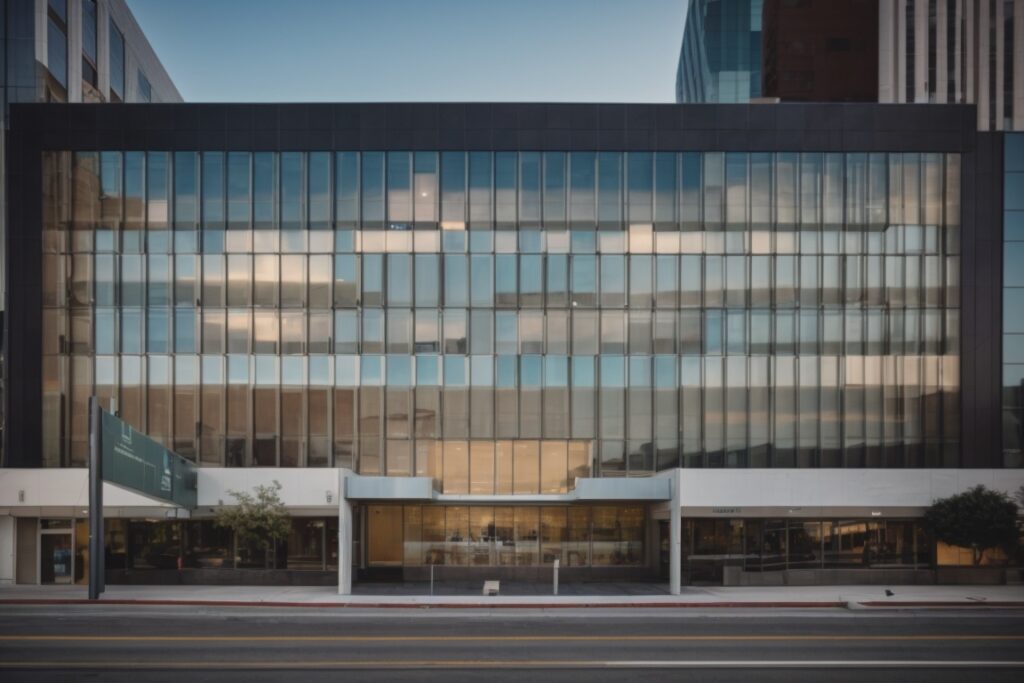 Modern office in Oakland with decorative frosted window films